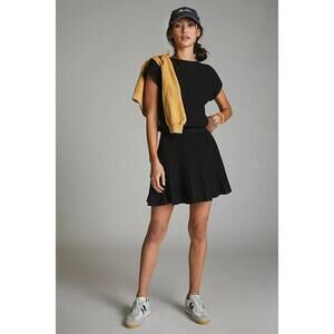 Maeve by Anthropologie Women's Black Ribbed Ruth Mini Sweater Dress Size XS